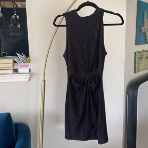 Cut Out black knit mini dress
